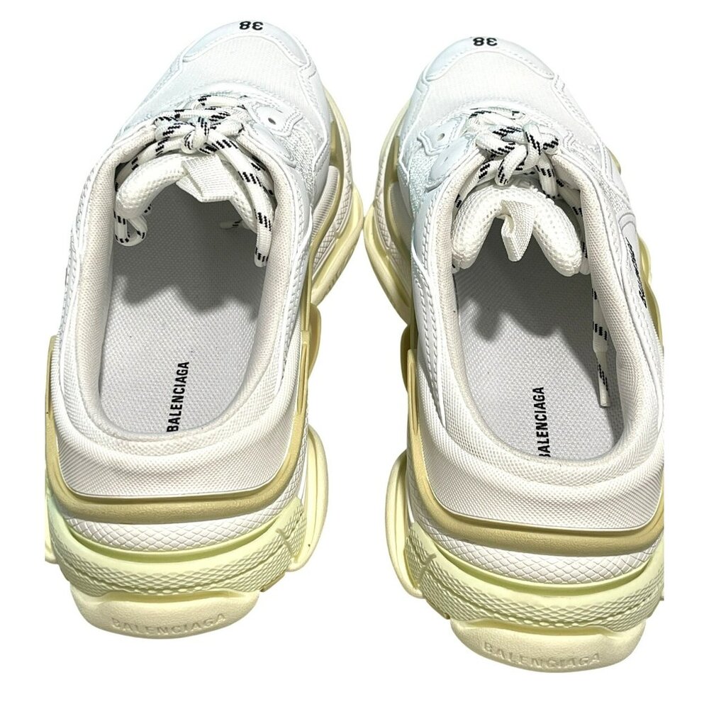 BalenciagaTriple S Mule Slip On Sneakers Size 38 White Beige New Size 38 US 8 - Picture 6 of 12